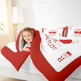 thumbnail image 4 of Manfei Red Cherry Bowknot Bedding Comforter Set for Girl, Cartoon Princess Ribbon Twin Comforter Sets, Initial R Letter Reversible Bedding Set, Lightweight Room Decor, 2-Piece, 4 of 8