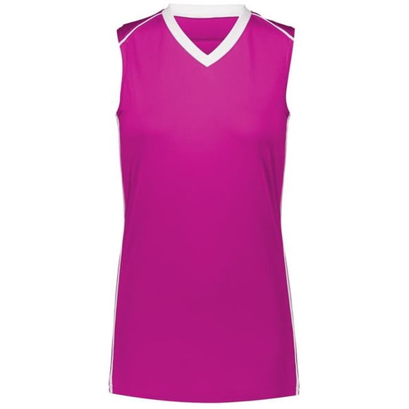 Chandail Rover pour Femmes, Rose Puissance et Blanc - Petit