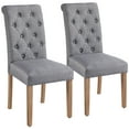 thumbnail image 3 of FullFurnique Chaises de Salle à Manger Rembourrées avec patins Réglables, Lot de 2, Gris Foncé, 3 of 8
