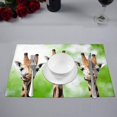 thumbnail image 2 of MKHERT Giraffe Heads Wild Animals Placemats Table Mats for Dining Room Kitchen Table Decoration 12x18 inch,Set of 4, 2 of 4