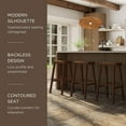 thumbnail image 3 of Maven Lane Vincent 31 Inch Tall Bar Height Backless Rectangular Saddle Barstool in Antiqued Natural Finish with Rustic Wood Top Seat, Set of 2, 3 of 6
