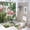 style-304, variant on Tropical Leaves And Pink Flamingos 4 Piece Decor Shower Curtains Sets Bathroom Decor Set with Non-Slip Rugs Toilet Lid Cover And Bath Mat Paradise Wilderness Nature Waterproof Shower Curtain