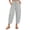 Gray, variant on Women's Harem Capri Pants Casual Loose Fit Wide Leg Cropped Trousers Lightweight Drawstring Elastic Waist Lounge Capris with Pockets