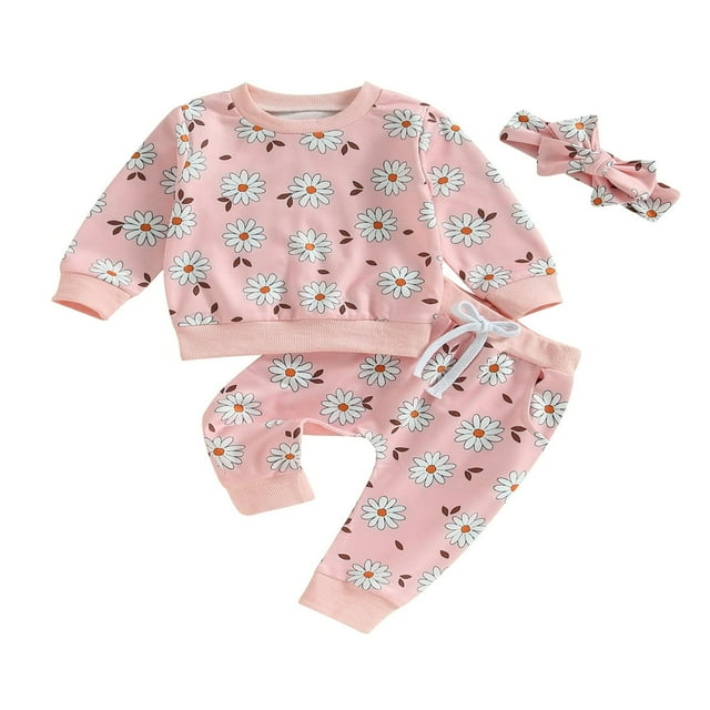 Baby Boys 2PCS Pants Sets Long Sleeve Round Neck Sweatshirt Tops Solid Color Pants Sets