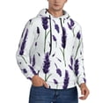 thumbnail image 2 of Sikiie Lavender Flowers Men's Hoodie, Essentials Hoodie, Sweatshirt, Pullover Hooded Sweatshirt for Men-4X-Large, 2 of 7