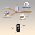 thumbnail image 5 of Matthews Fan Company IR3H-BN-LM-60 Irene 60" Brushed Nickel Hugger Ceiling Fan with 3 Light Maple Blades, Remote and Wall Control, Indoor/Outdoor Damp Rated, 5 of 6