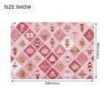 thumbnail image 2 of 2 Piece Bath Mat Set with U-Shaped Toilet Mat and Rectangle Bath Rugs Non Slip Machine Washable Bathroom Mats Pink and White Christmas Motifs, 2 of 7