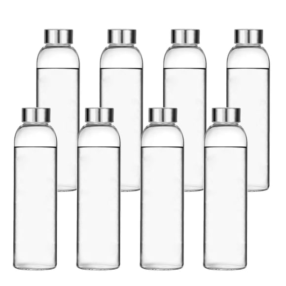 Botellas de agua de vidrio Encheng 500 ml con tapa de acero inoxidable, paquete de 8