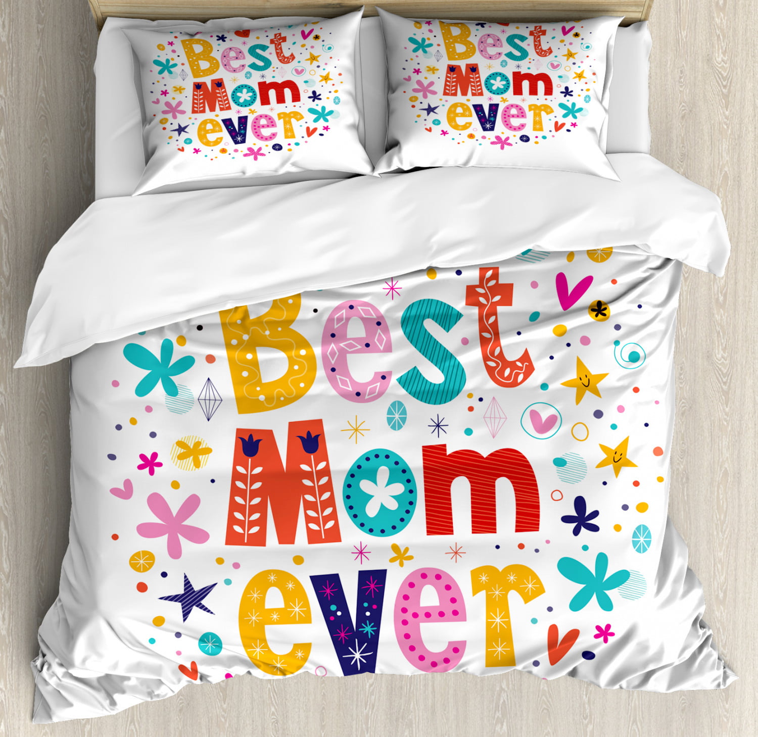 Colorful Doodle Pillow Sham Decorative Pillowcase 3 Sizes for Bedroom Decor 