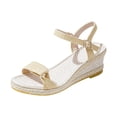 thumbnail image 6 of Womens Espadrilles Buckle Ankle Strap Wedge Sandals Open Toe Fashion Band 2026 Summer Dressy Wedges Heels Yellow Size 6, 6 of 6