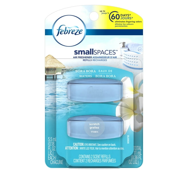 Febreze SmallSpaces Bora Bora Waters Refills Air Freshener (2 Count, 11 mL)
