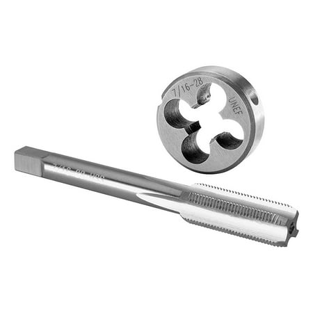 

Cogfs 7/16\ -28 UN Tap and Die Set Machine Thread Tap and Round Die Right Hand