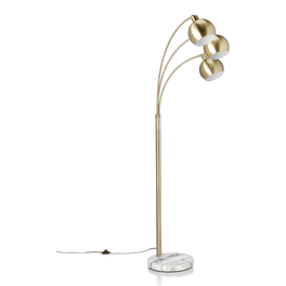 CNXIN Stepless Dimmable Floor Lamp – Modern Tall Pole Lamp With Glass Shade, 6W LED Bulb Included, Ideal For Living Room, Bedroom, Office, Or Farmhouse Decor (Black)
