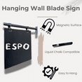 thumbnail image 5 of Metal Hanging Wall Blade Double Sided Sign, Modern Minimalist Storefront Business Display Cafe Flag Sign w/Metal Magnetic Plate (Black Frame/Black Board), 5 of 6