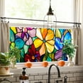 thumbnail image 3 of Stained Glass Window Film, Flower Static Cling Window Privacy Film Decorative UV Sun Blocking Non-Adhesive Glass Window Covering for Home Bathroom, 3 of 9