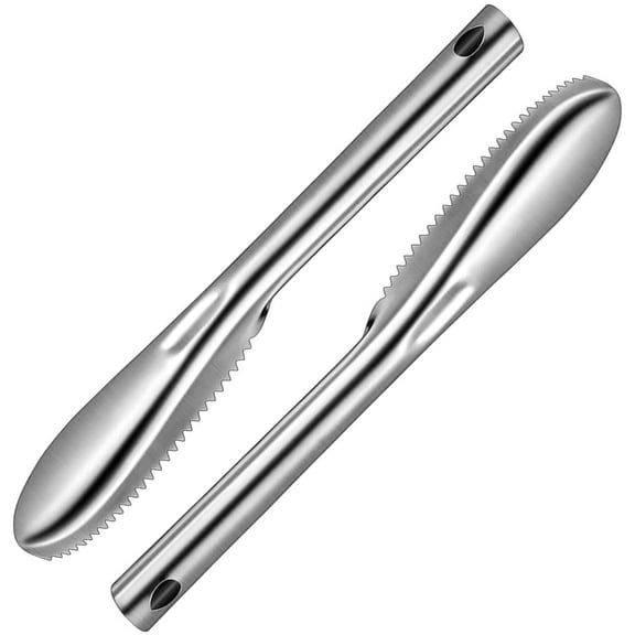 2 Pieces Fish Scaler Tool Stainless Steel Fish Scaler Remover No Mess - Portable Fish Scale Remover Fish Descaler Tool - Reliable Fish Scraper Fish Cleaner Tool for Fish Scaling Cleaning