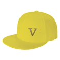 thumbnail image 1 of ZICANCN Alphabet V Pattern Baseball Caps, Trucker Hats for Men And Women, Adjustable Breathable Flat Caps, Yellow, 1 of 6