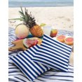 thumbnail image 3 of Pack of 2 Outdoor Pillow Covers, Colorful Blue and White Horizontal Stripes Waterproof Square Throw Pillowcase Cushion Decorative Pillow Covers for Couch Patio Tent, 26x26 in, 3 of 6