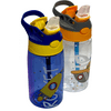 (2-Pack) ZIGIDO Kids Water Bottle for School, 16oz with Straw, ideal for Boys and Girls, Spill Proof & Dishwasher safe Kids Bottle, BPA-Free, Sippy Cup with attractive design, White & Blue