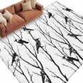 thumbnail image 2 of Area Rug for Living Room, Black Branches Birds Non-Slip Indoor Large Carpet for Bedroom/Dining Room, Modern Abstract Forest Silhouettes Washable Low-Profile Rectangle Floor Runner Rugs - 6 x 9 Ft, 2 of 7