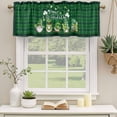 thumbnail image 3 of 2 Pack Valances for Windows, St. Patrick's Day Window Valances for Living Room/Bedroom/Bathroom, Lucky Gnomes Shamrock Green Retro Light Filtering Kitchen Curtain Valance 42"W x12" L, 3 of 9