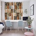 thumbnail image 4 of Floral Patchwork Kitchen Curtains Window Panels, Vintage Country Geometric Flower Insulated Window Treatment Curtain, Grommet Curtains for Bedroom/Living Room/Bathroom, 2 Piece 52"Wx63"L, 4 of 8
