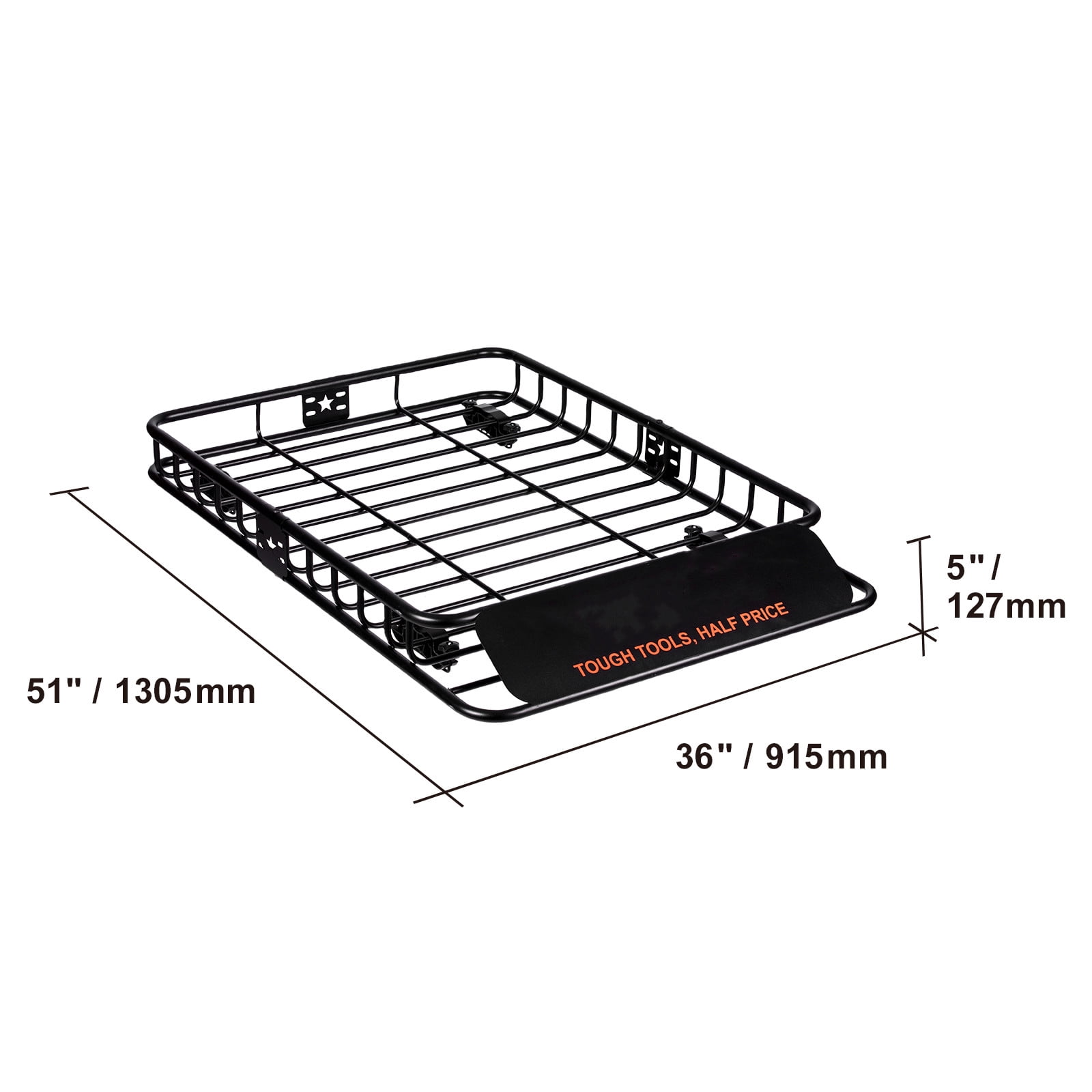 Bentism Heavy Duty Roof Rack Cargo Basket 200 lbs, Q195 Steel