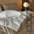 thumbnail image 5 of MooMee Sheet Set King 600TC 100% Long-Staple Cotton Silky Sateen Smooth Luxury 4pcs(Off White), 5 of 6