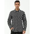 thumbnail image 2 of INSPIRE CHIC Men's Polka Dots Printed Long Sleeve Button Down Slim Dress Shirt, 2 of 6