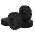 thumbnail image 1 of 4 Uds 1/10 escala RC ruedas de coche neumáticos cubo de rueda de hierro neumáticos de goma de 1,9 pulgadas para 1/10 accesorios de actualización de coche de Control remoto negro, 1 of 8