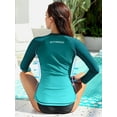 thumbnail image 4 of Sociala Women's Zipper Gradient Swimsuit Tops Crew Neck Long Sleeve Rash Guard Workout Running Tops UPF 50+, 4 of 6