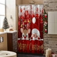 thumbnail image 3 of Red Christmas Bathroom Shower Curtain Cute Santa Claus Deer Winter Snowflake Waterproof Washable Shower Curtains for Bathtub Bath Decor with Grommets and Hook 54 X 78 Inch, 3 of 8