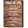 thumbnail image 3 of Motivational Quotes Wall Decor 7 Rules of Life Inspirational Great Motto Canvas Print Canvas Wall Art Framed 12x16 inch Framed Ready to Hang Brown, 3 of 5