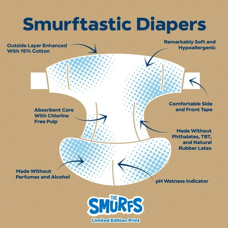 DYPER Cotton-Enhanced Diapers Smurfs Edition, Size 6, 42 Count (Select for More Options)