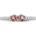 thumbnail image 6 of Sterling Silver Rhodium-Plated Pink Cz Ring (Size 6) Made In China qr7372-6, 6 of 6