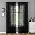 thumbnail image 3 of Black Sheer Lace Curtains 84 inch Vintage Floral Sheer Gothic Curtain Panels for Living Room Bedroom Luxury Light Filtering Drapes Black Window Treatment Sets Rod Pocket 2 Panels 52" Wx84 L, 3 of 8