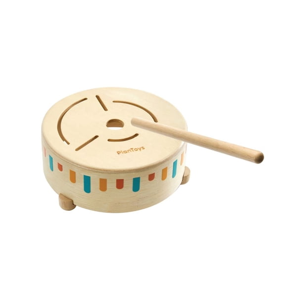 PlanToys Wooden Sensory Drum for Toddlers Colorful Musical Toy for Kids, Boosts Rhythm, Hand-Eye Coordination & Fine Motor Skills, Early Learning Instrument, Ideal for 12 Months+