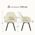 thumbnail image 4 of Furniliving Modern Swivel Accent Chair Set of 2, Upholstered Armchair with Metal Legs, Mid Back Comfy Accent Armchair, Makeup Chair for Living Room, Bedroom, Beige, 4 of 13