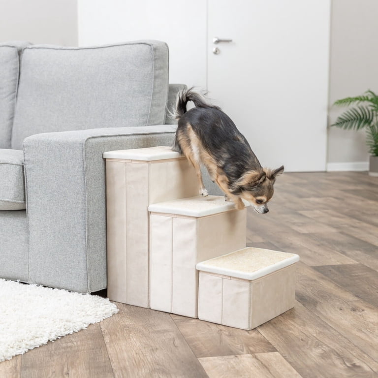 TRIXIE 3-Step Foldable Pet Stairs with Storage, Beige photo 4