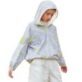 thumbnail image 1 of Kids Sun Protection Zip Hoodie Lightweight Long Sleeve Rash Guard with Hood Swim Cover Up Grey 11 Years-12 Years, 1 of 4