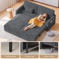 thumbnail image 5 of Noelse 79" Convertible Sofa Bed, 6-in-1 Pull-Out Sleeper, Corduroy Loveseat Chaise Lounge, Dark Gray, 5 of 11