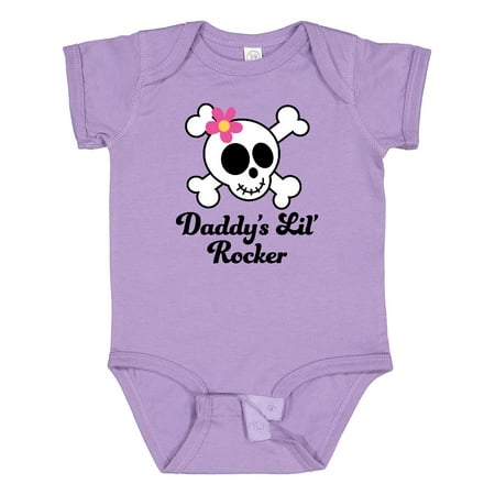 

Inktastic Daddy s Little Rocker Skull Girls Baby Bodysuit