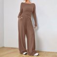 thumbnail image 3 of 1. Women's 2-Piece Long Sleeve Travel Outfit, Loose Lounge Pants Set, Casual Athletic Home Wear, 3 of 9