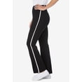 thumbnail image 4 of Woman Within Plus Size Stretch-Cotton Knit Pull-On Bootcut Side-Stripe Leggings, 4 of 6