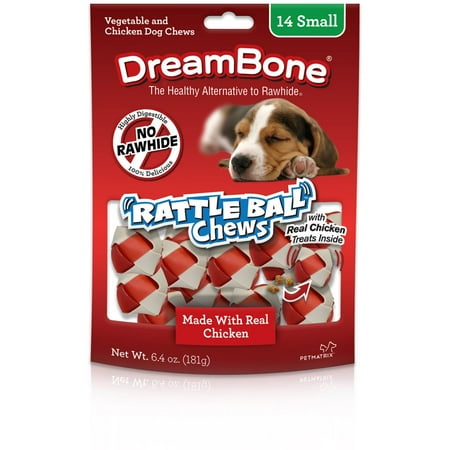 UPC: 0810833023912 | DreamBone RattleBall Small Chews 14 Count  Rawhide-Free Chews For Dogs  With Real Chicken Treats Inside