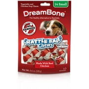 DreamBone RattleBall Small Chews 14 Count, Rawhide-Free Chews For Dogs, With Real Chicken Treats Inside