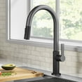 thumbnail image 2 of KRAUS Oletto Single Handle Pull Down Kitchen Faucet in Matte Black / Spot Free Black Stainless Steel, 2 of 7