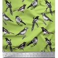thumbnail image 3 of Soimoi Green Cotton Duck Fabric Artistic Bird Print Fabric by Yard 44 Inch Wide, 3 of 3