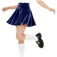 thumbnail image 3 of Girls Velvet Skirt Stretch High Waist Pleated Skirts Casual Comfy Skater Mini Dress 5-15 Years, 3 of 6