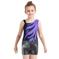 thumbnail image 2 of Girls Dance Leotards Gymnastics Leotards Sleeveless Ballerina Training Wear Jumpsuit Shorts Headband Sets, 2 of 6